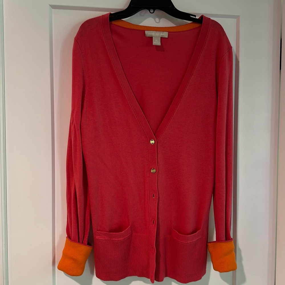 Banana Republic cardigan - M. Pink and orange.
